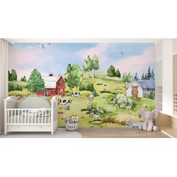 Walloha Op de boerderij - Kinderbehang - 389,6 cm x 280 cm - 