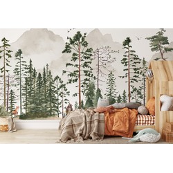 Walloha Het donkere woud - Kinderbehang - 389,6 cm x 280 cm - 