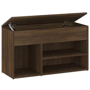 Schoenenbank 80x30x45 cm bewerkt hout bruineikenkleurig