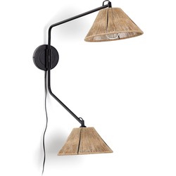 Kave Home  Pontos wandlamp van jute met natuurlijke afwerking