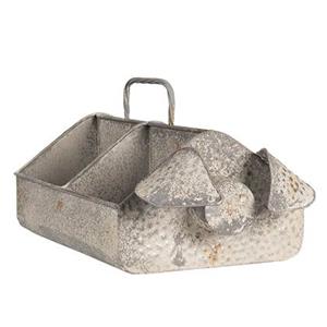 Clayre & Eef Vakkenbak 4 vakken 45x24x20 cm Grijs Ijzer Rechthoek