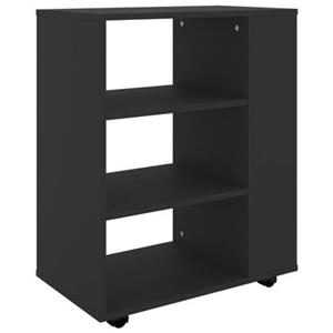 vidaXL Aktenschrank Rollschrank Schwarz 60x35x75 cm Spanplatte