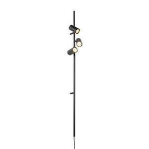 Qazqa Wandlamp Zwart Met Voetschakelaar 3-lichts - Jeana Luxe
