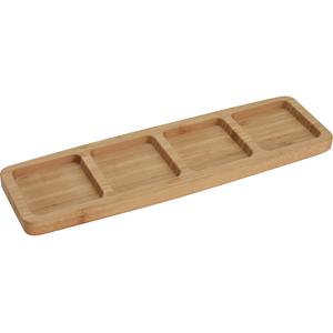 Serveerplanken/borden 4-vaks van bamboe hout L33 x B10 cm -