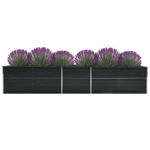 VidaXL Plantenbak verhoogd 400x80x45 cm gegalvaniseerd staal antraciet