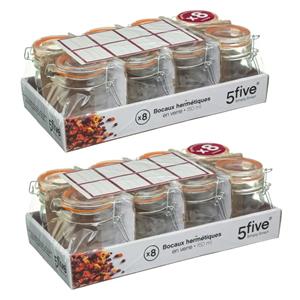 Secret de Gourmet Set van 16x inmaakpotjes/voorraadpotjes 0,15L glas met beugelsluiting -