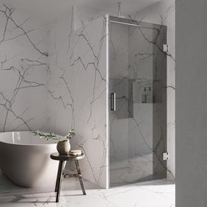 Saniclear Modern rookglas douchedeur profielloos 80x200cm chroom