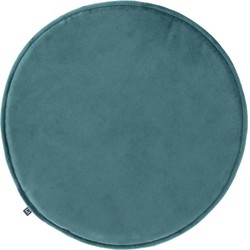 Kave Home - Rimca Sitzkissen, rund, Samt, türkis, ø 35 cm
