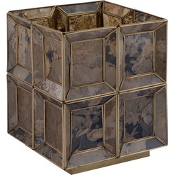 PTMD Collection PTMD Layra Brass stone veneer table lamp antique low