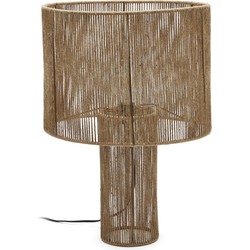 Kave Home  Pontos tafellamp in jute met natuurlijke afwerking