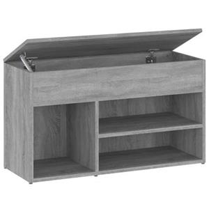 Schoenenbank 80x30x45 cm bewerkt hout grijs sonoma eikenkleurig