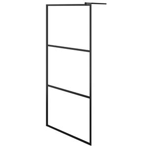 VIDAXL Duschwanne Duschwand für Begehbare Dusche ESG-Klarglas Schwarz 115x195 cm