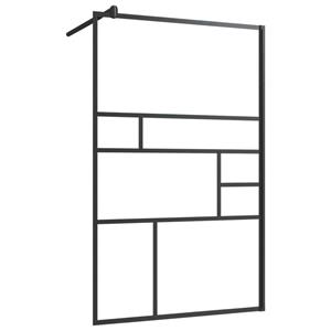 VidaXL Inloopdouchewand 100x195 Cm ESG-glas Transparant En Zwart