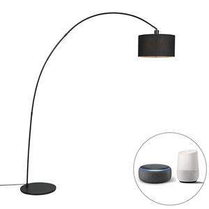 QAZQA Smarte moderne Bogenlampe schwarz inkl. WiFi G95 - Vinossa