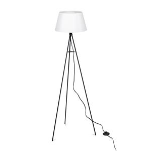 ELC Elsika tripod vloerlamp, stoffen kap, wit