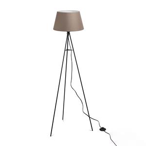 ELC Elsika tripod-vloerlamp, stoffen kap, bruin