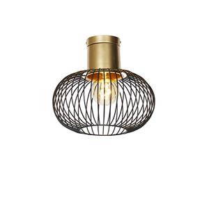 qazqa Design-Deckenleuchte schwarz mit Gold - Mayelle - Schwarz