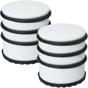 5five 2x Stuks ronde deurstopper wit 7 x 7,5 cm van metaal -