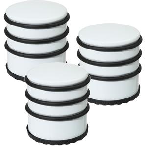 5five 3x Stuks ronde deurstopper wit 7 x 7,5 cm van metaal -