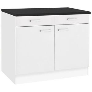 OPTIFIT Onderkast Odense 100 cm breed, met 2 deuren en 2 laden, met 28 mm dik werkblad