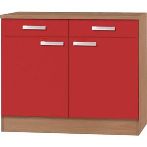 OPTIFIT Unterschrank "Odense", 100 cm breit, mit 2 Türen und 2 Schubkästen, mit 28 mm Arbeitsplatte