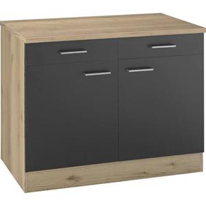 OPTIFIT Unterschrank "Iver", Breite 100 cm, 2 Türen und 2 Schubkästen, mit 38 mm Arbeitsplatte