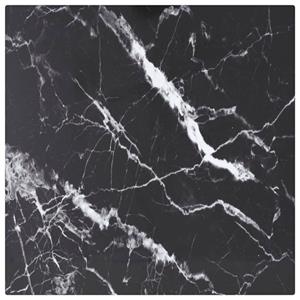 vidaXL Tafelblad 30x30 cm 6 mm gehard glas met marmeren design zwart