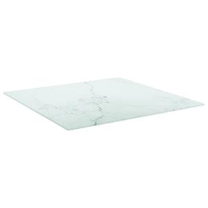 vidaxl Tafelblad 60x60 cm 6 mm gehard glas met marmeren design wit