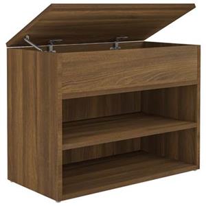 Schoenenbank 60x30x45 cm bewerkt hout bruineikenkleurig