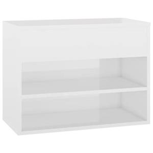 Schoenenbank 60x30x45 cm spaanplaat hoogglans wit