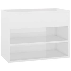 VidaXL Schoenenbank 60x30x45 cm spaanplaat hoogglans wit