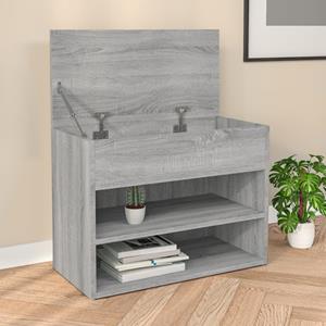 Schoenenbank 60x30x45 cm bewerkt hout grijs sonoma eikenkleurig