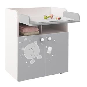 Merkloos Polini Bear teddy dressoir 2 deuren - wit / grijs