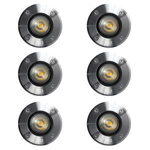 KS Verlichting Grondspot LED Ø11 Rond RVS set (6-stuks)