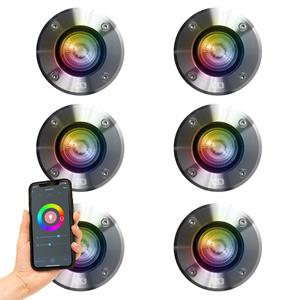 Nostalux Grondspot LED Ø11 Rond RVS set met smart WIFI LED's (6-stuks)