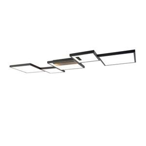 qazqa Deckenleuchte schwarz inkl. led 3-Stufen dimmbar 5-Licht - Lejo - Schwarz