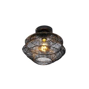 Qazqa - Orientalische Deckenlampe schwarz 25 cm - Vadi - Schwarz