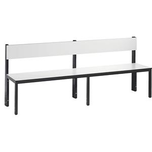 C+P Garderobebank BASIC PLUS, eenzijdig, zitoppervlak HPL, halfhoog, lengte 1960 mm, wit