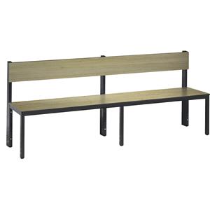 C+P Garderobebank BASIC PLUS, eenzijdig, zitoppervlak HPL, halfhoog, lengte 1960 mm, eikenhoutdecor