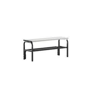 Sypro Kleedkamerbank met aluminium lijst, h x d = 450 x 350 mm, lengte 1015 mm, antraciet, schoenrooster