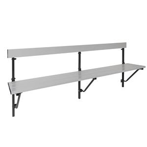 Sypro Inklapbare wandbank, inklapbaar, vaste lengte 2000 mm, met aluminium planken