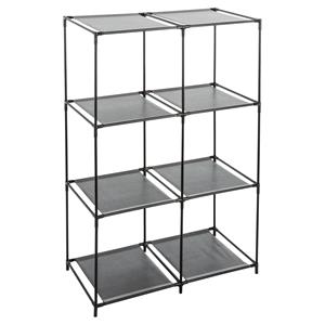 Opbergrek 3-laags - metaal - kunststof - zwart - 68 x cm - voor opbergmanden -