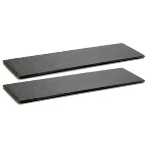 Kinvara 2x stuks leisteen voedsel hapjes serveerplanken 50 x 15 cm -