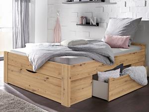 Mobistoxx Bed SCARLETT 140x200 cm artisan eik met drie lades zonder hoofdeinde