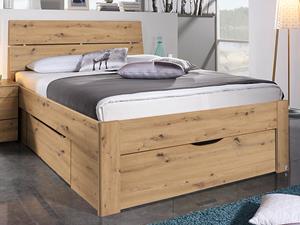 Mobistoxx Bed SCARLETT 160x200 cm artisan eik met drie lades met hoofdeinde zonder led