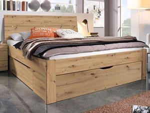 Mobistoxx Bed SCARLETT 180x200 cm artisan eik met drie lades met hoofdeinde zonder led