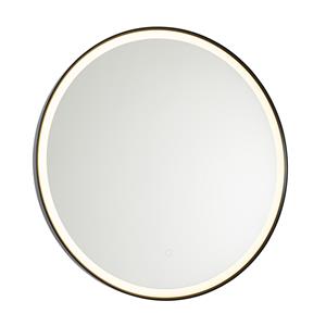 qazqa Schwarzer Badezimmerspiegel 70 cm inkl. led mit Touchdimmer - Miral - Schwarz