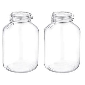 Concorde Set van 4x stuks glazen weckpottent/inmaakpottent met beugelsluiting 5000 ml -