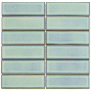The Mosaic Factory Barcelona Mozaïektegel - 4.5x14.5x0.6cm - wand/vloer tegel - binnen/buiten - rechthoek - keramiek - Turquoise AF45125