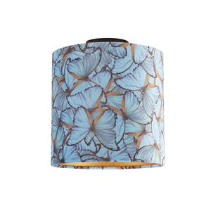 qazqa Deckenleuchte mit Schirm Schmetterling 25 cm - Combi schwarz - Bunt